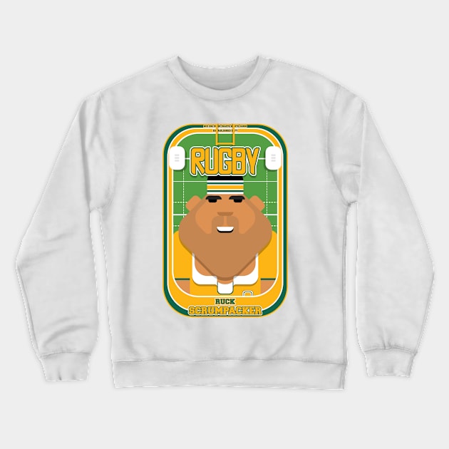 Rugby Gold and Green - Ruck Scrumpacker - Seba version Crewneck Sweatshirt by Boxedspapercrafts